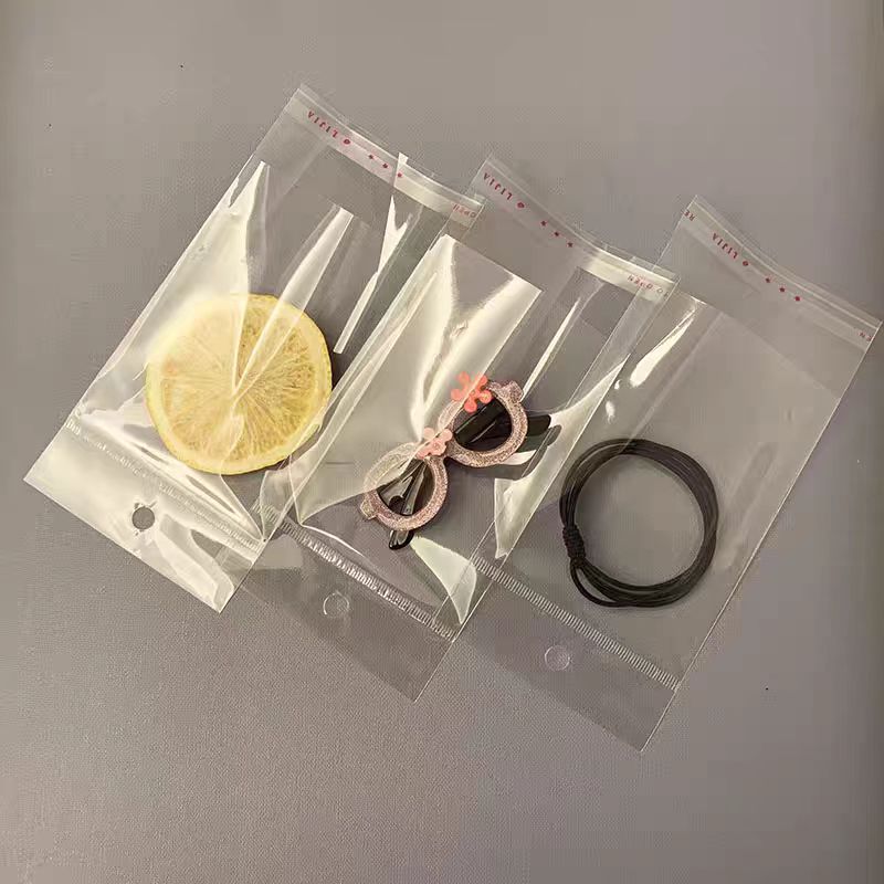 Nail Jewelry Bag Card Head Bag Hanging Hole OPP Bag Writing Pen Bag Transparent Opp Self-adhesive Bag With Hole Multi-size Customization