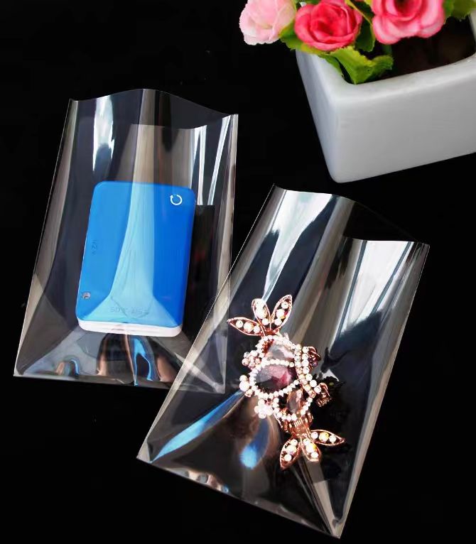 Biodegradable Custom Cellophane Bags Round Gusset Transparent Opp Plastic Flat Top Bag Candy Chocolate Bag