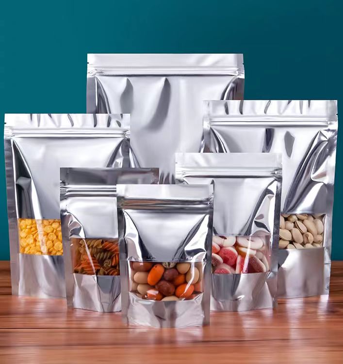 Aluminized Window Self-sealing Bag Dry Fruit Nut Snack Bag Flower Tea Aluminum Foil Sealed Bag Can Be Customized